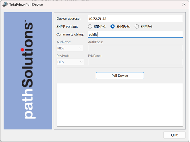 PathSolutions PollDevice screenshot