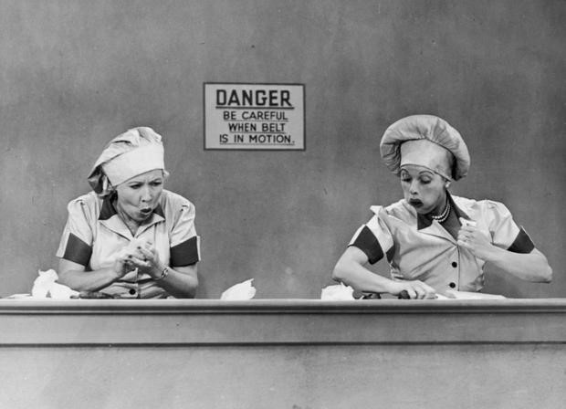 Lucy and Ethel on an assembly line